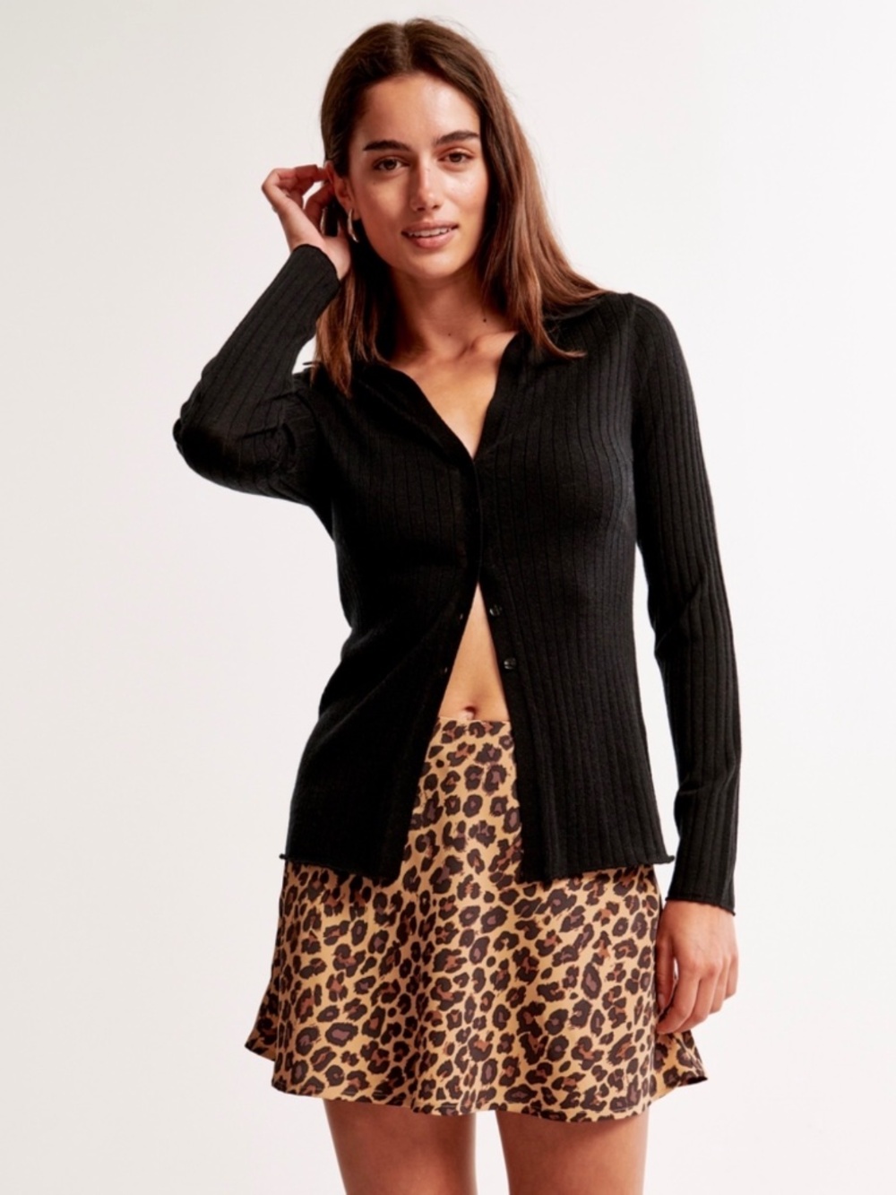 Abercrombie Mid Rise Pattern Skort